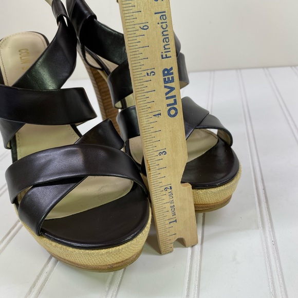 Colin Stuart black leather platform sandals - Picture 9 of 10